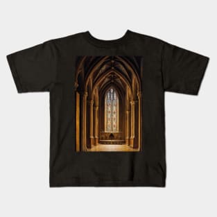 Stained Glass Window over a Chapel Alter Kids T-Shirt